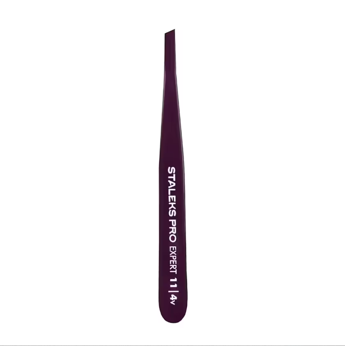 ПІНЦЕТ ДЛЯ БРІВ STALEKS PRO EXPERT 11 TYPE 4 VIOLET TE-11/4